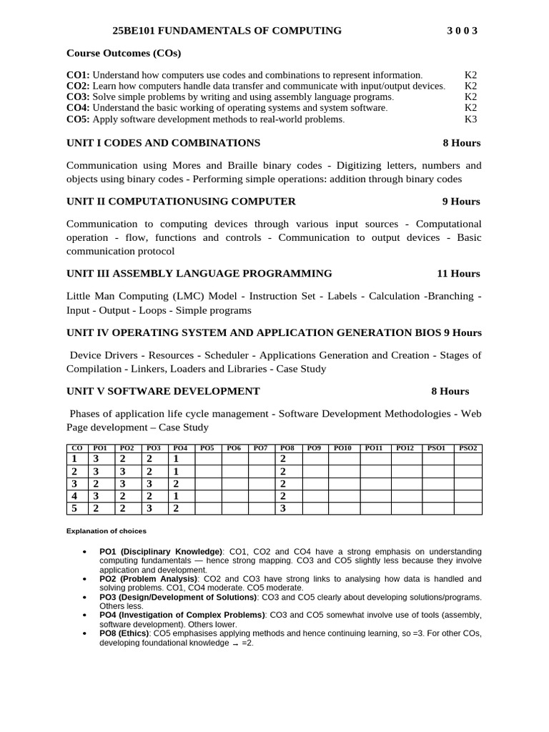 Fundamentals of Computing Course Overview | PDF | Computing | Computer ...