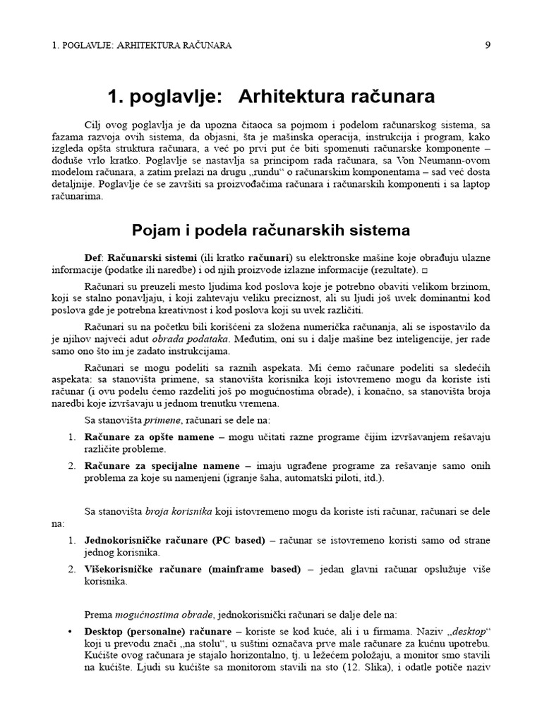 001 Pojam i Podela Računarskih Sistema | PDF