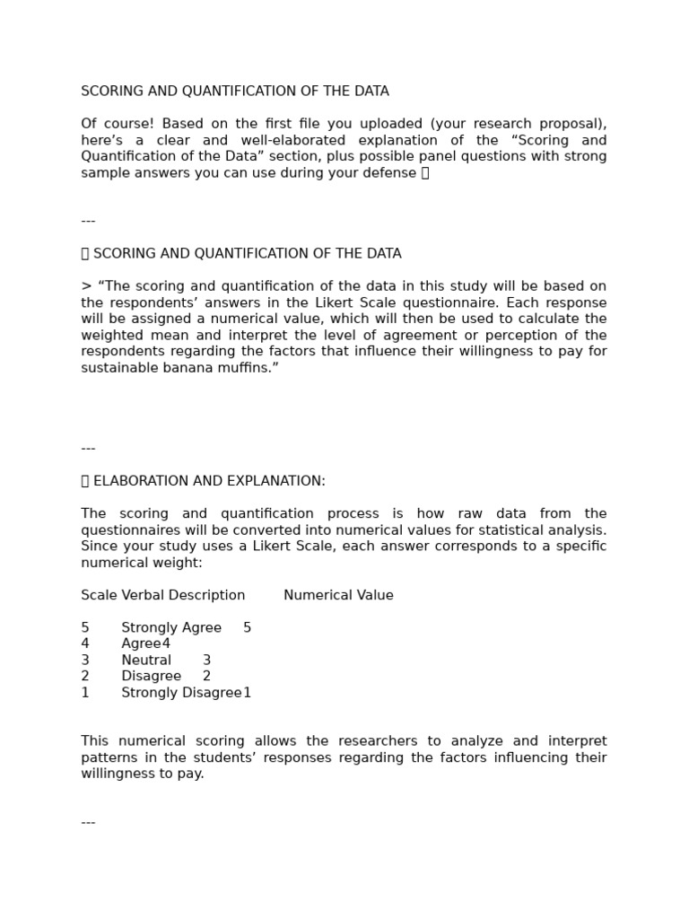 Data Scoring and Quantification Guide | PDF | Likert Scale | Statistics
