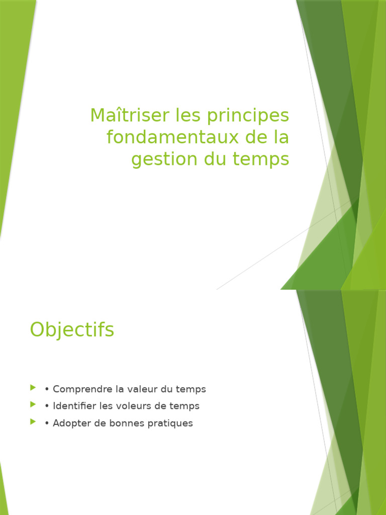 Gestion du temps : principes et pratiques | PDF
