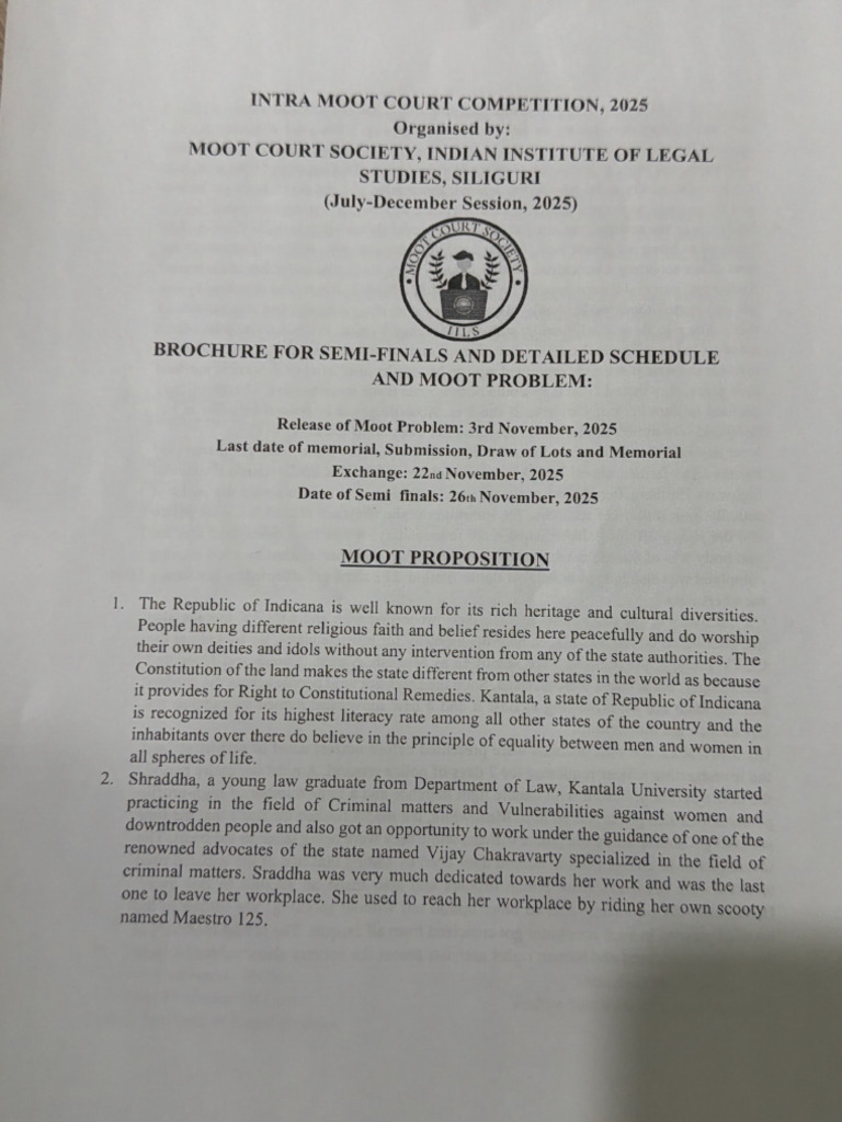 Moot Court Competition 2025 Schedule | PDF | Judiciaries | Public Sphere