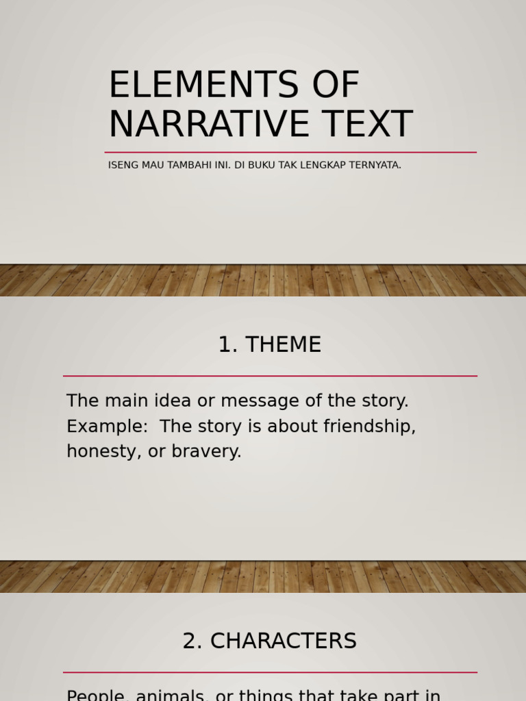 Key Elements of Narrative Text | PDF