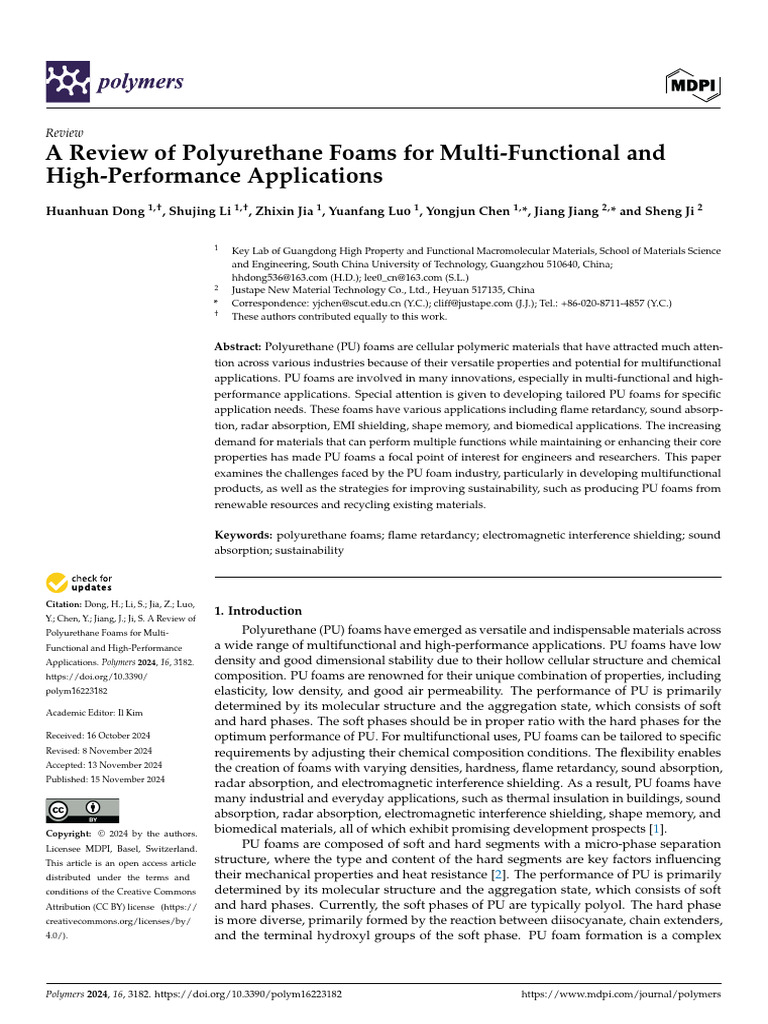 Polyurethane Foams: Multi-Functional Applications | PDF | Polyurethane ...