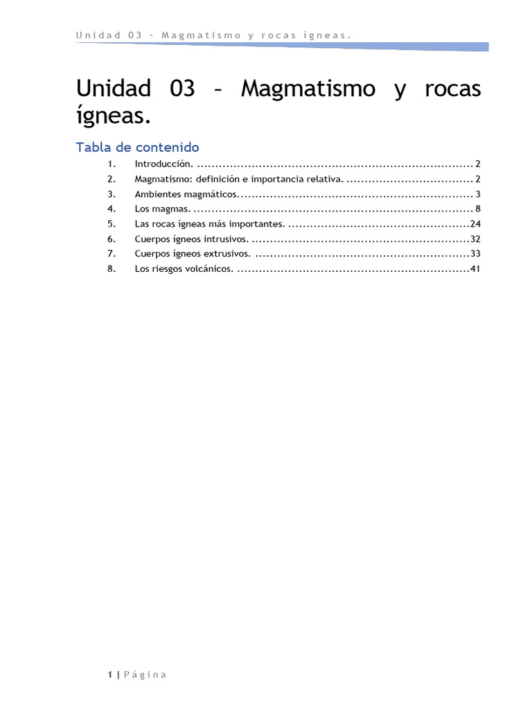 UD03 - Magmatismo y Rocas Igneas | PDF | Magma | Roca ígnea