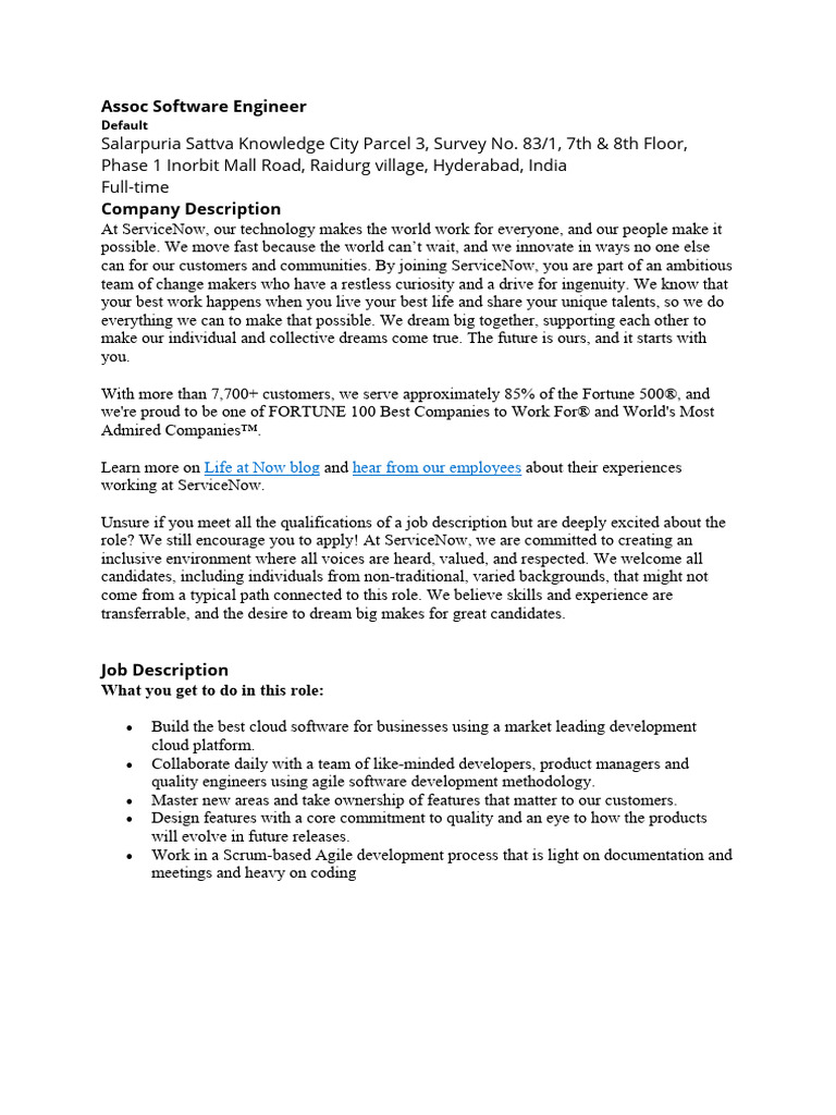 Assoc Software Engineer | PDF