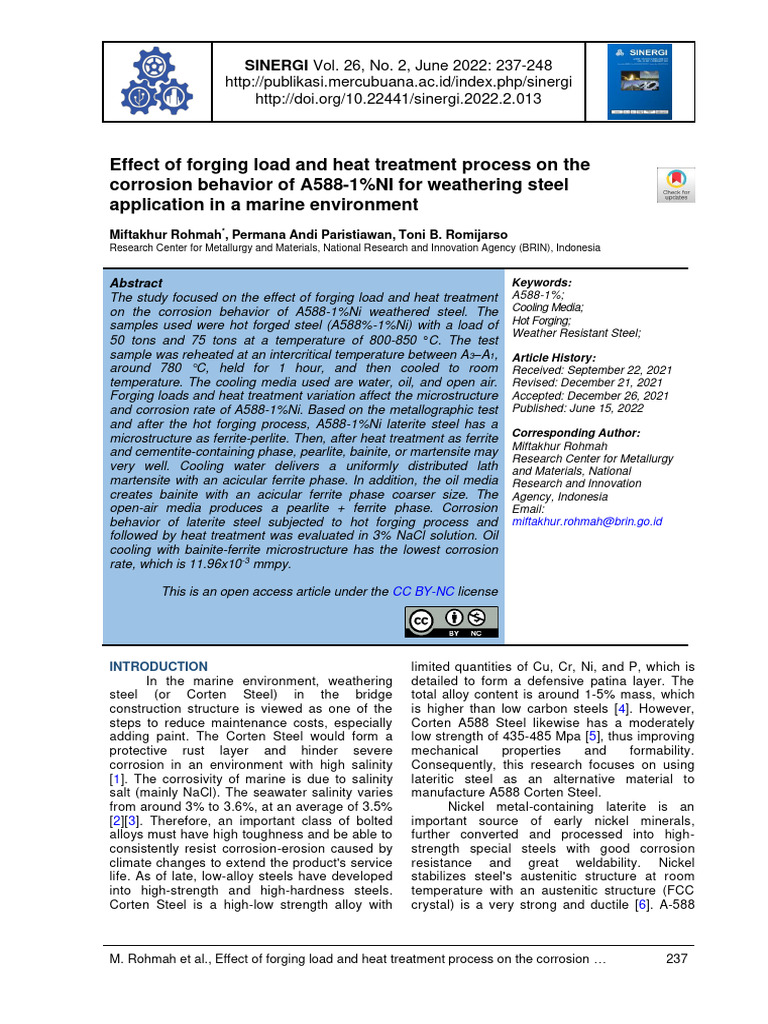 Effect of Forging Load and Heat Treatmen 1b363080 | PDF | Heat Treating ...