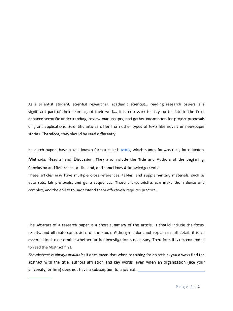 Questions for Analyzing Research Papers | PDF | Abstract (Summary ...