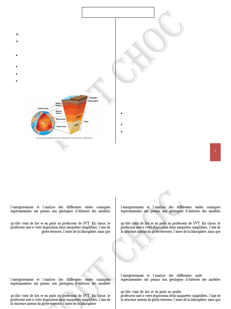 Structure interne de la Terre et lithosphère | PDF | Tectonique des ...