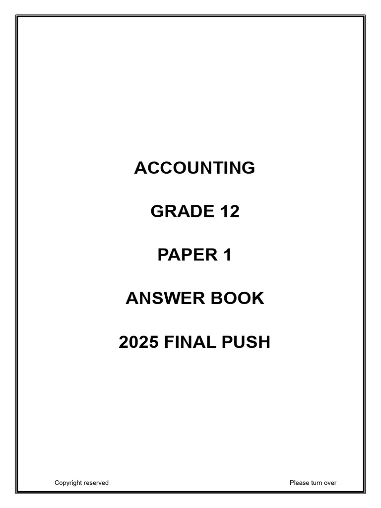 Grade 12 Accounting Answer Book 2025 | PDF | Debits And Credits | Banks