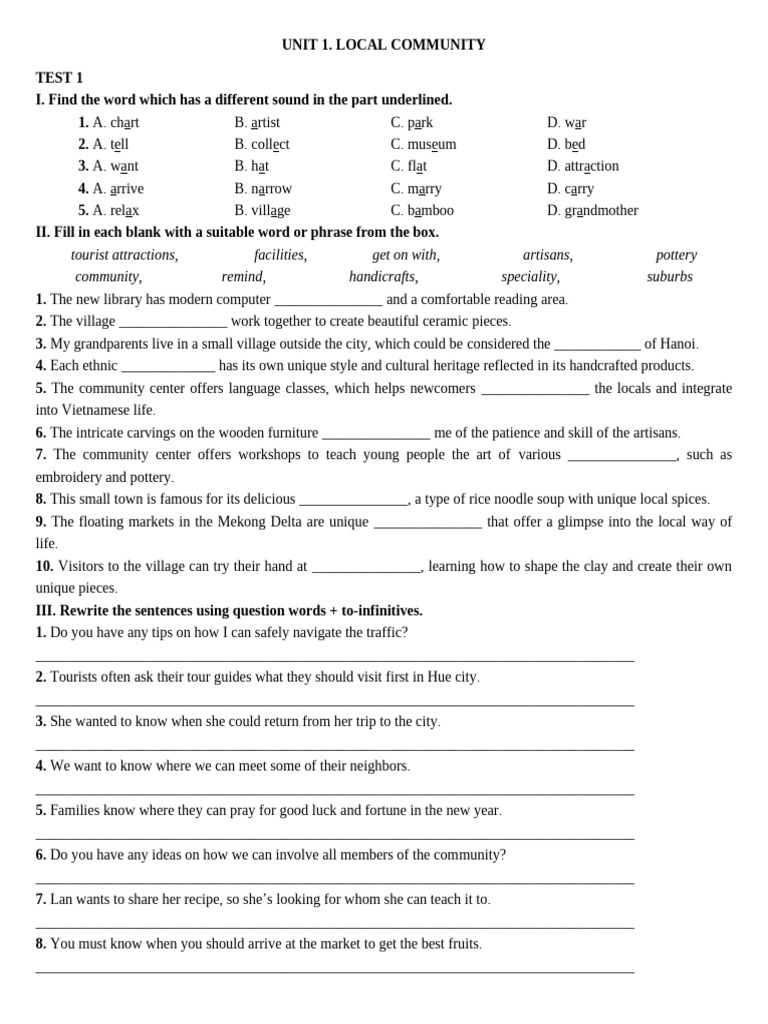 Local Community Language Test Guide | PDF | Embroidery