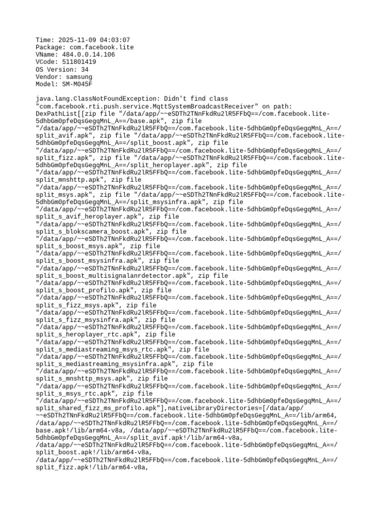 Facebook Lite Class Not Found Error | PDF | Zip (File Format ...