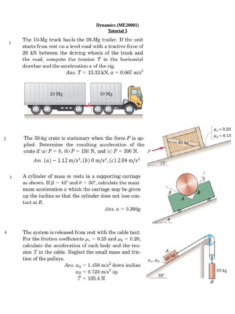 Acceleration on 15° Incline Calculation | PDF