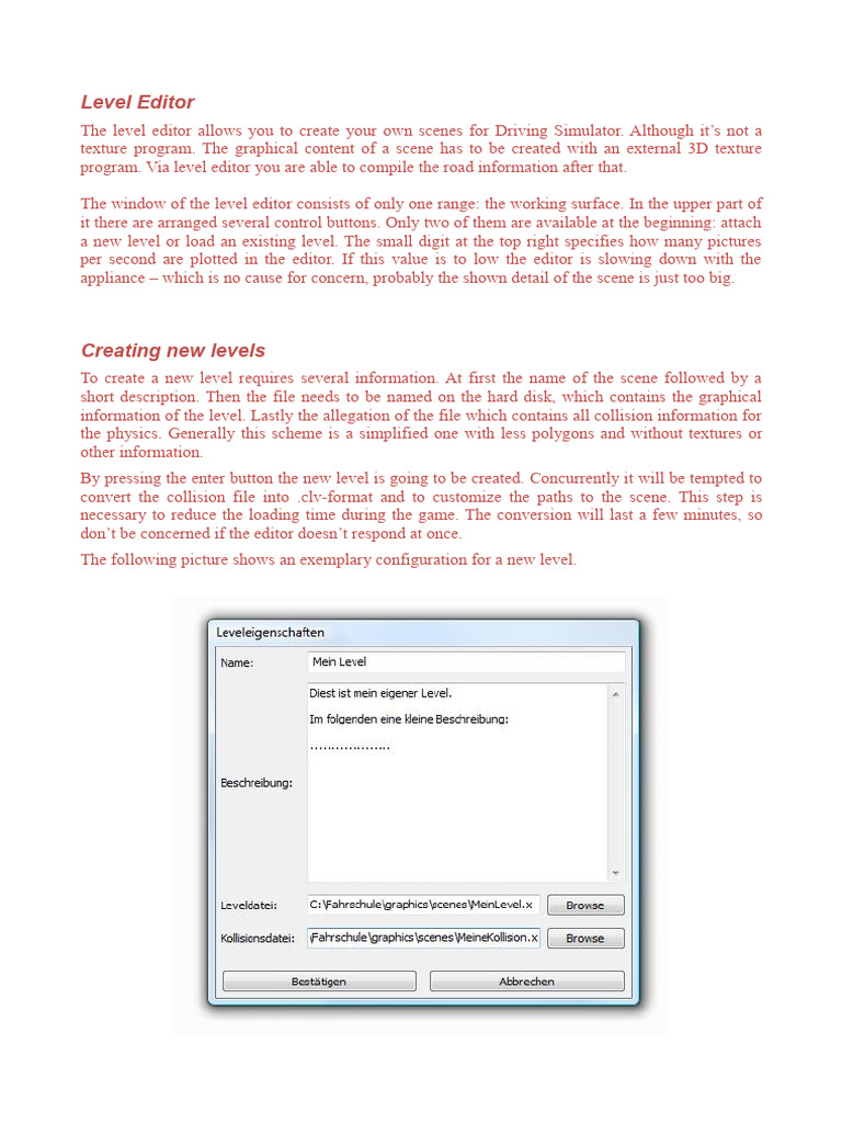 Driving Simulator Level Editor Guide | PDF | Light | Texture Mapping