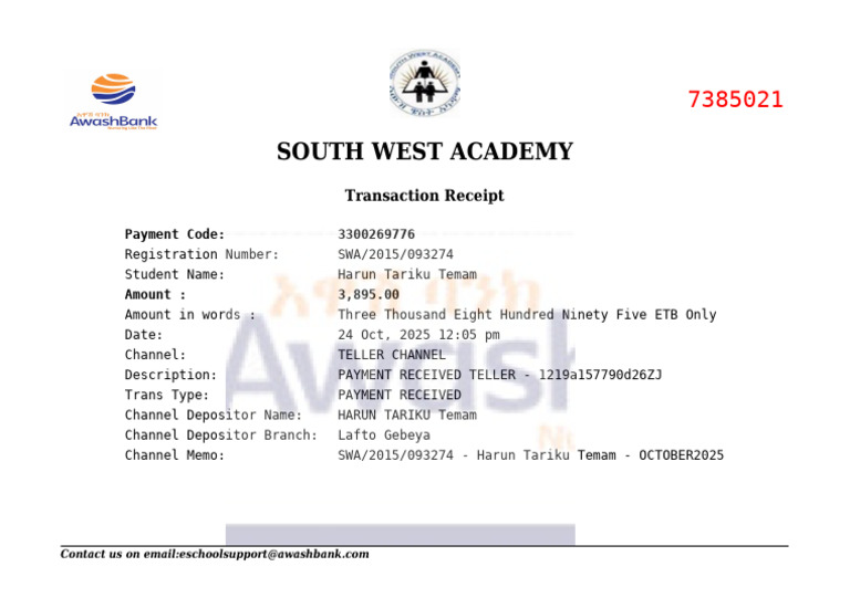 Trans - Reciept 2025 10 24 - 02 - 56 PM | PDF