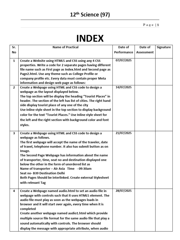 INDEX of Science | PDF | Html Element | Web Development