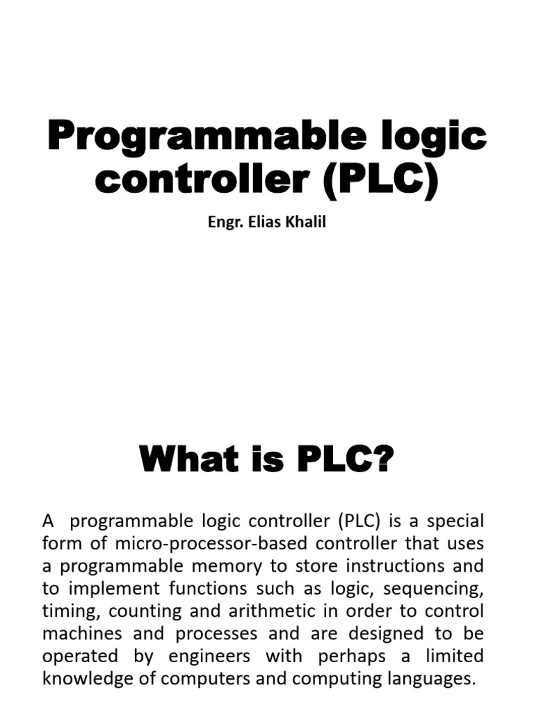 Programmable Logic Controller (PLC) and SCADA by Elias Khalil | PDF ...