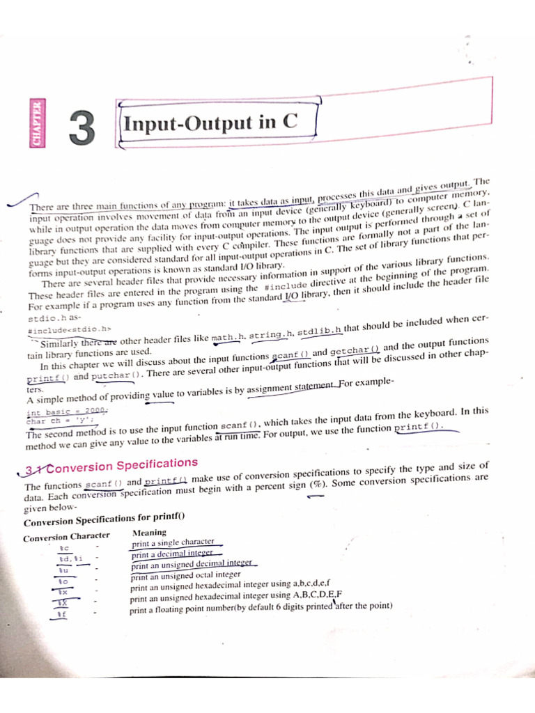 Input-Output Functions in C Programming | PDF | Integer (Computer ...