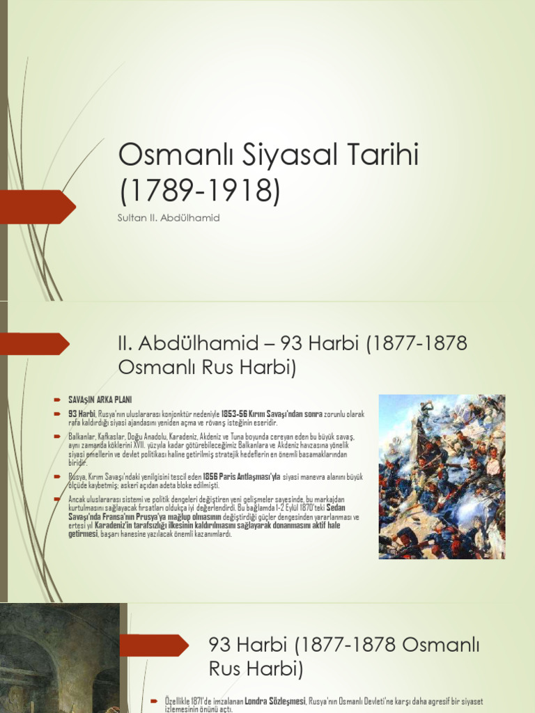 Osmanlı Siyasal Tarihi (1789-1918) Abdülhamid II | PDF