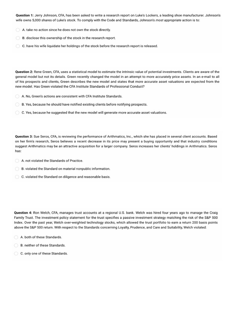 Mock Kaplan Cfa Level 1 | PDF