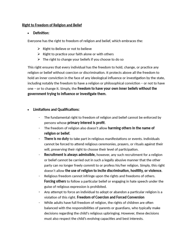 Understanding Freedom of Religion Rights | PDF | Freedom Of Religion ...