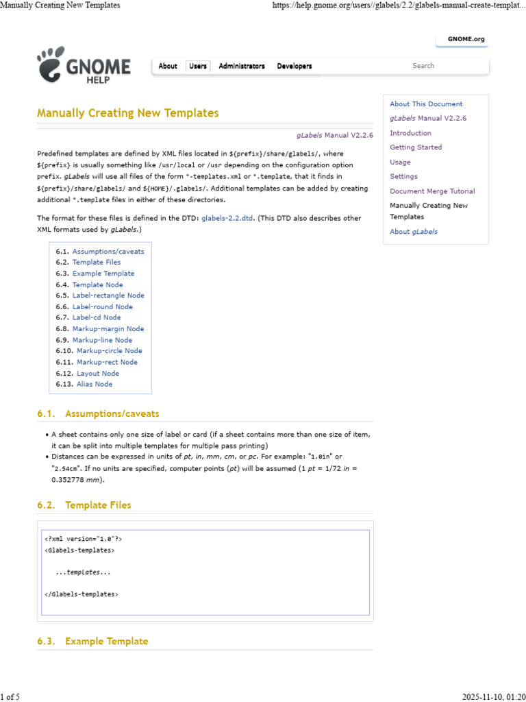 Manually Creating New Templates | PDF | Page Layout | Xml