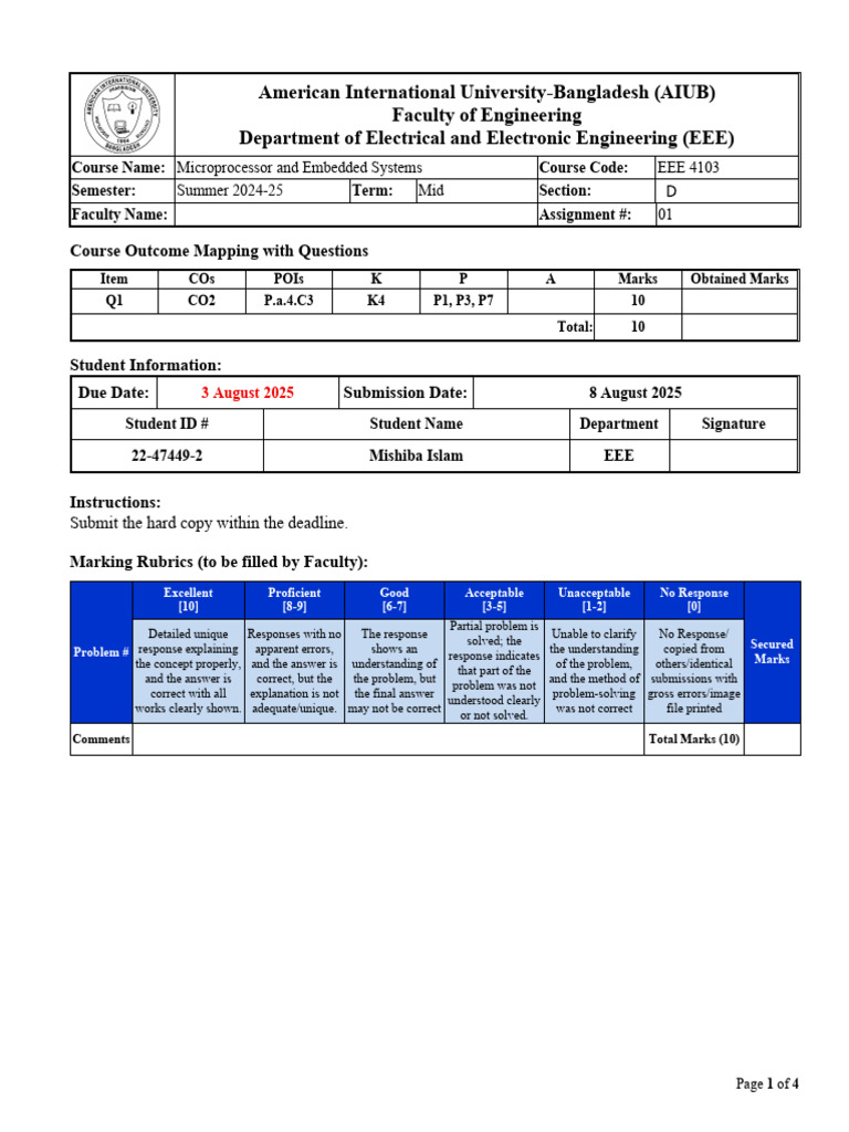 Microcontroller Selection for Security System | PDF | Microcontroller ...