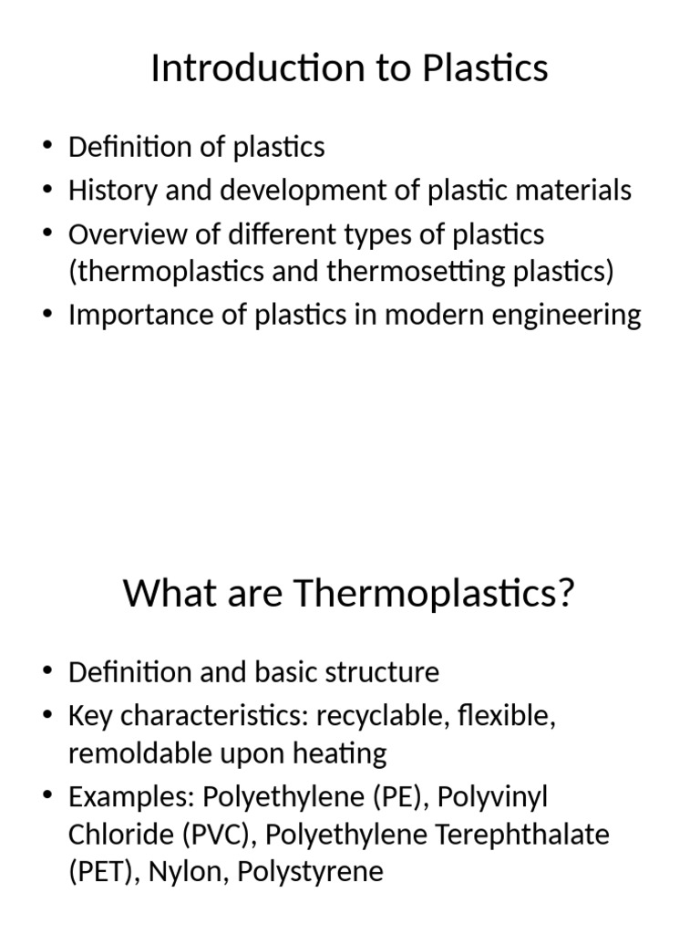Thermoplastic and Thermosetting Plastics Presentation (1) | PDF ...