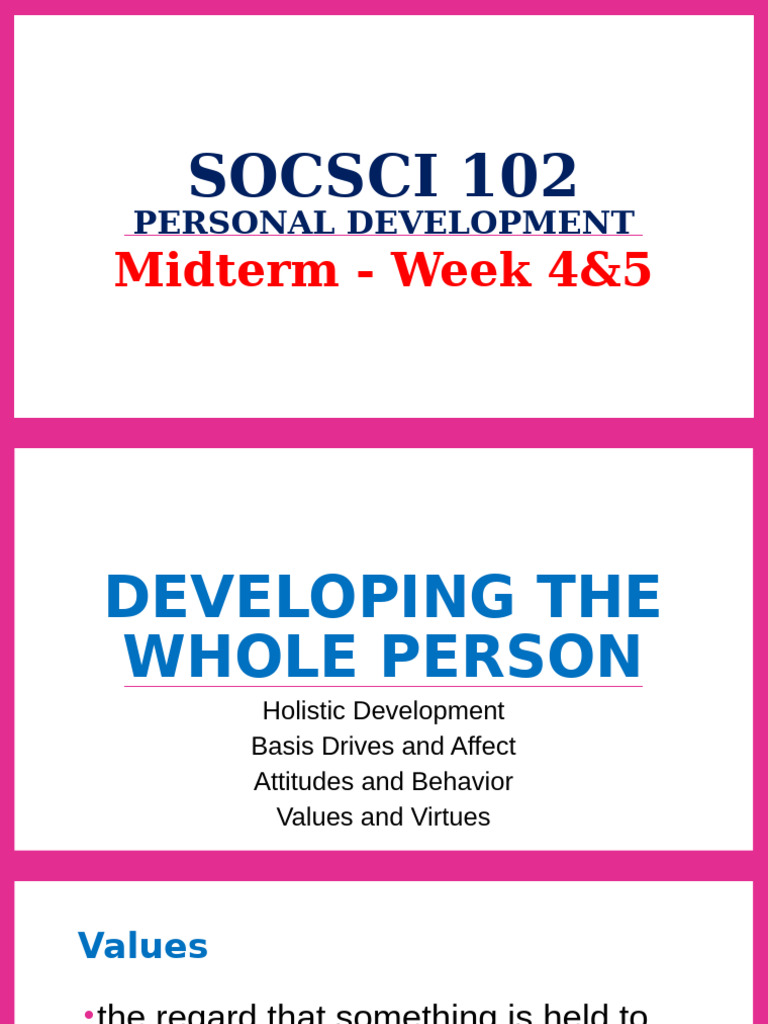 Holistic Personal Development Values | PDF | Value (Ethics) | Attitude ...