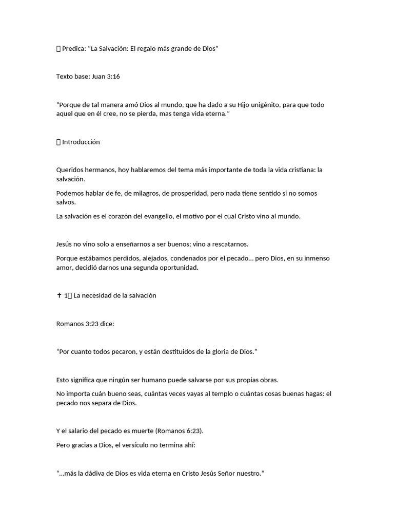 La Salvación: Regalo de Dios | PDF | Salvación | Cristo (título)