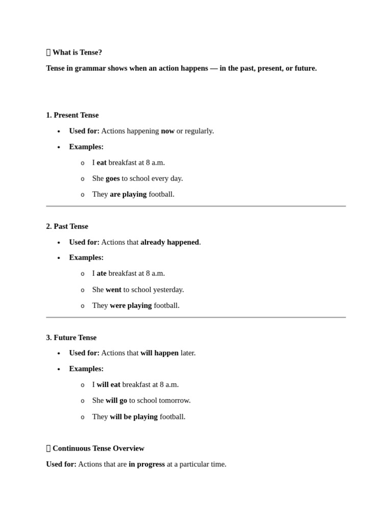 Understanding Tenses in Grammar | PDF