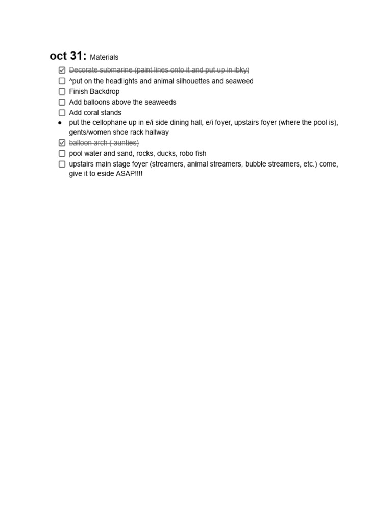 KDC To-Do List (Deco) | PDF