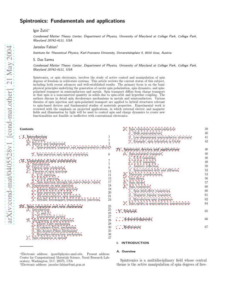 Spintronics PDF Spin (Physics) Field Effect Transistor