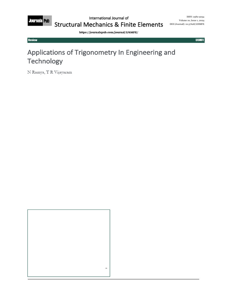Trigonometry Applications in Engineering | PDF | Trigonometry | Engineering