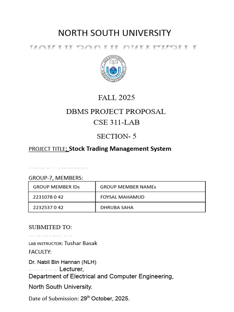 Stock Trading Management System Proposal | PDF | Databases | Relational ...