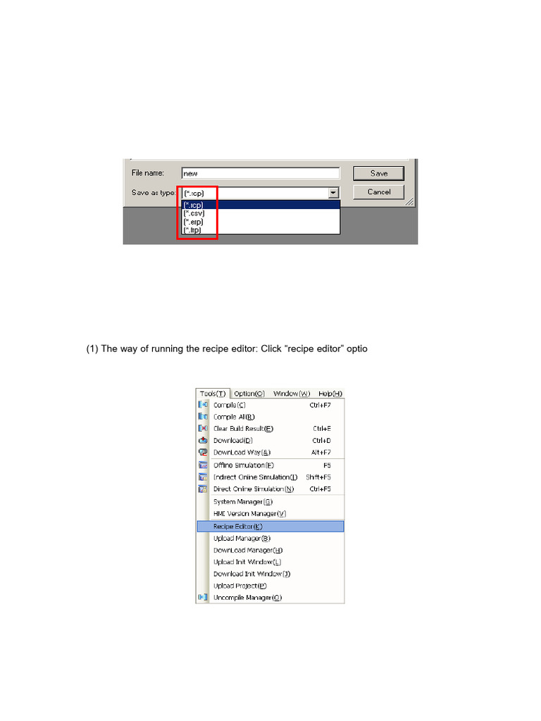 Recipe Editor for EV5000 Software | PDF | Computer File | File Format