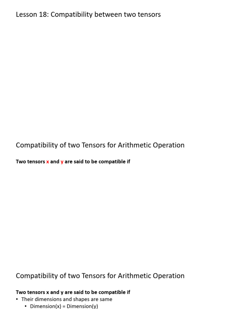 Tensor Compatibility for Arithmetic Operations | PDF | Tensor | Algebra