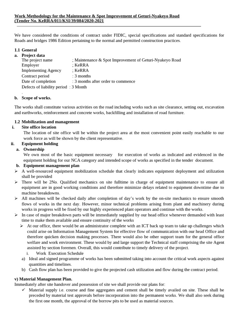 Work Methology - Structure-Bitumen | PDF | Concrete | Safety