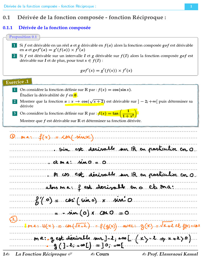 Dérivée de la Fonction Composée | PDF | Concepts mathématiques | Algèbre