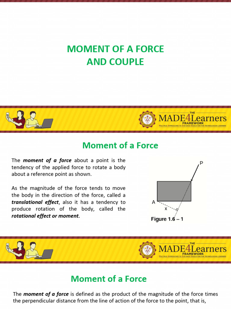Moment of Force and Couples Explained | PDF | Force | Rotation