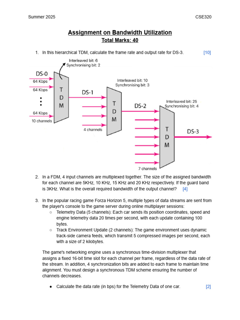 Bandwidth Utilization Assignment CSE320 | PDF | Digital Technology ...