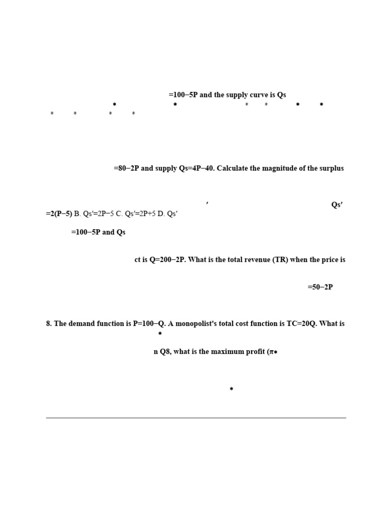 50 Economic Multiple-Choice Questions | PDF | Elasticity (Economics ...