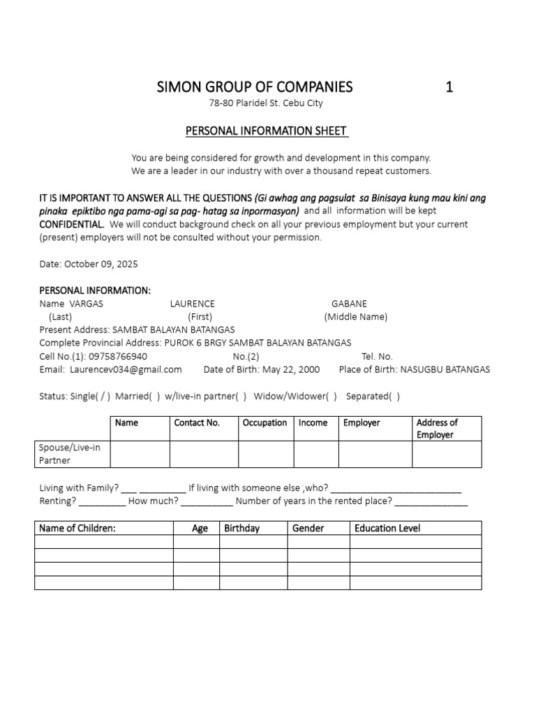 Info Sheet and Isct | PDF | Business