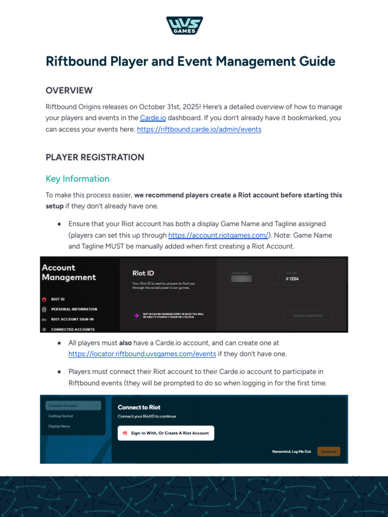 Riftbound Player Management Guide | PDF | Login | Computing
