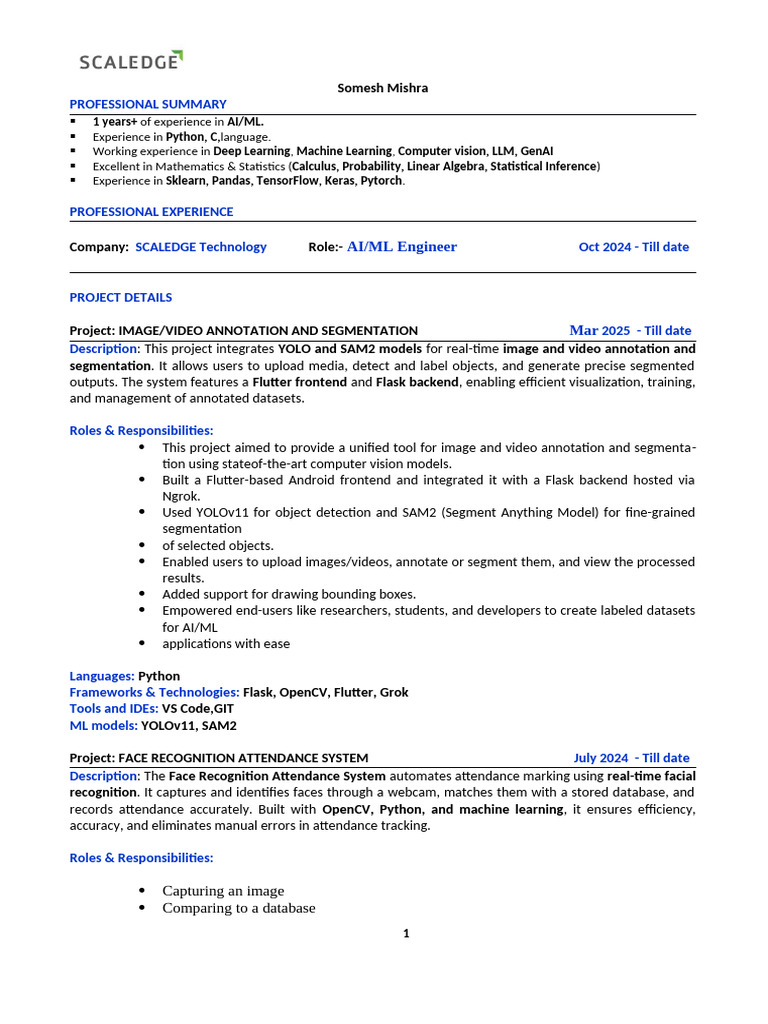 AI/ML Engineer with Python Expertise | PDF | Machine Learning | Computing