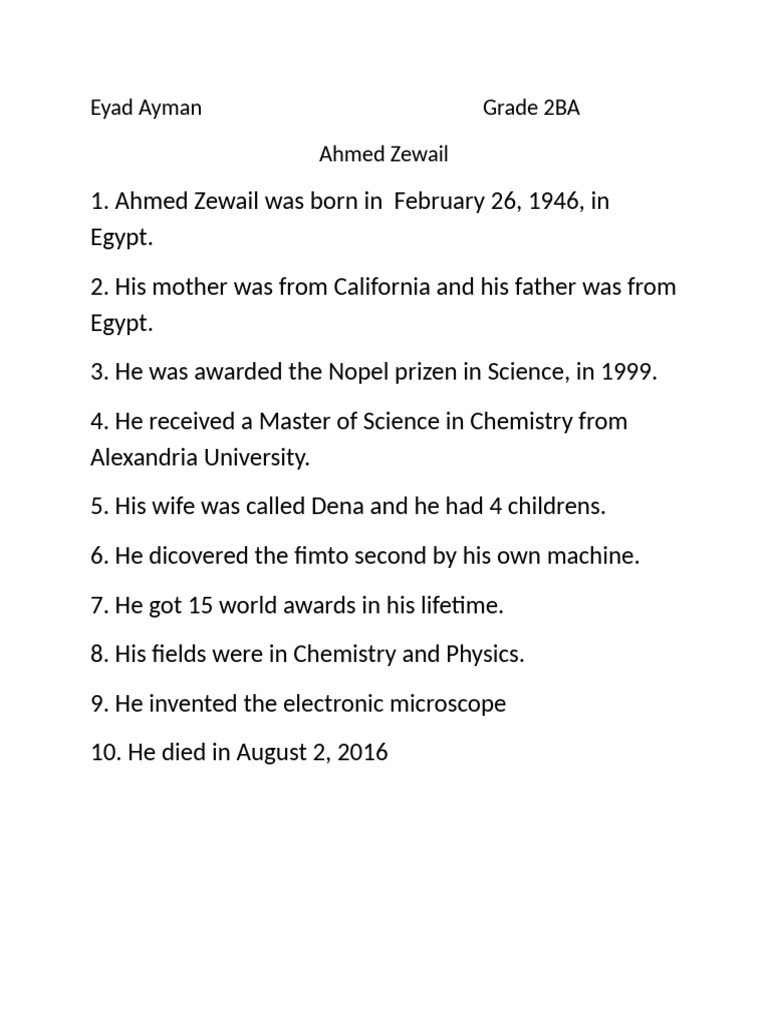 Ahmed Zewail | PDF