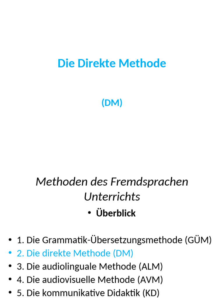 2) DM - Direkte Methode | PDF