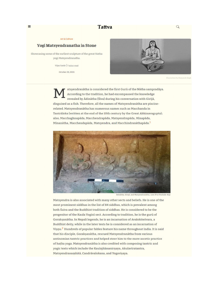 Yogi Matsyendranath in Stone | PDF