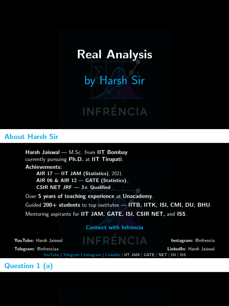 Real Analysis 7 Nov | PDF | Higher Education | Student Assessment And ...