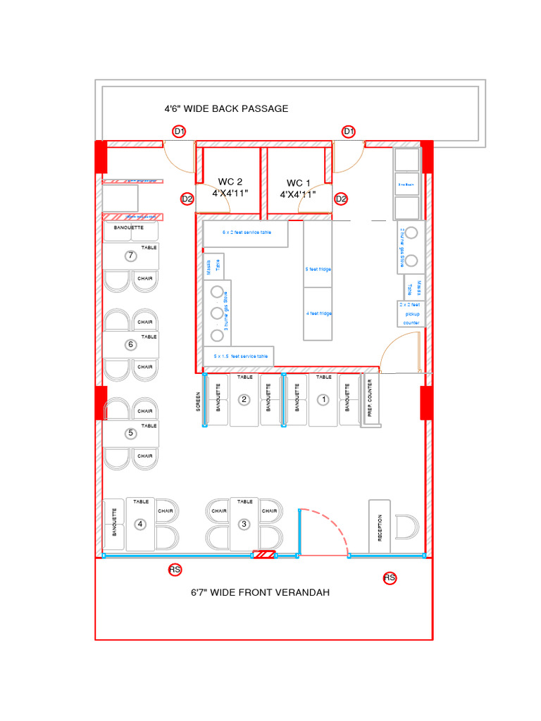Detailed Layout for Restaurant Space | PDF