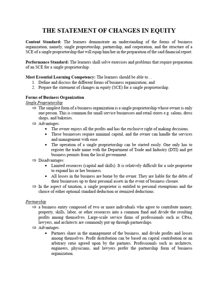 Understanding Statement of Changes in Equity | PDF | Debits And Credits ...